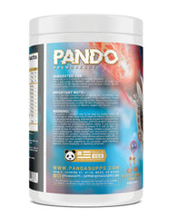 Underground Bio Labs Pando Pre-Workout transparent label shows clear dosing information.