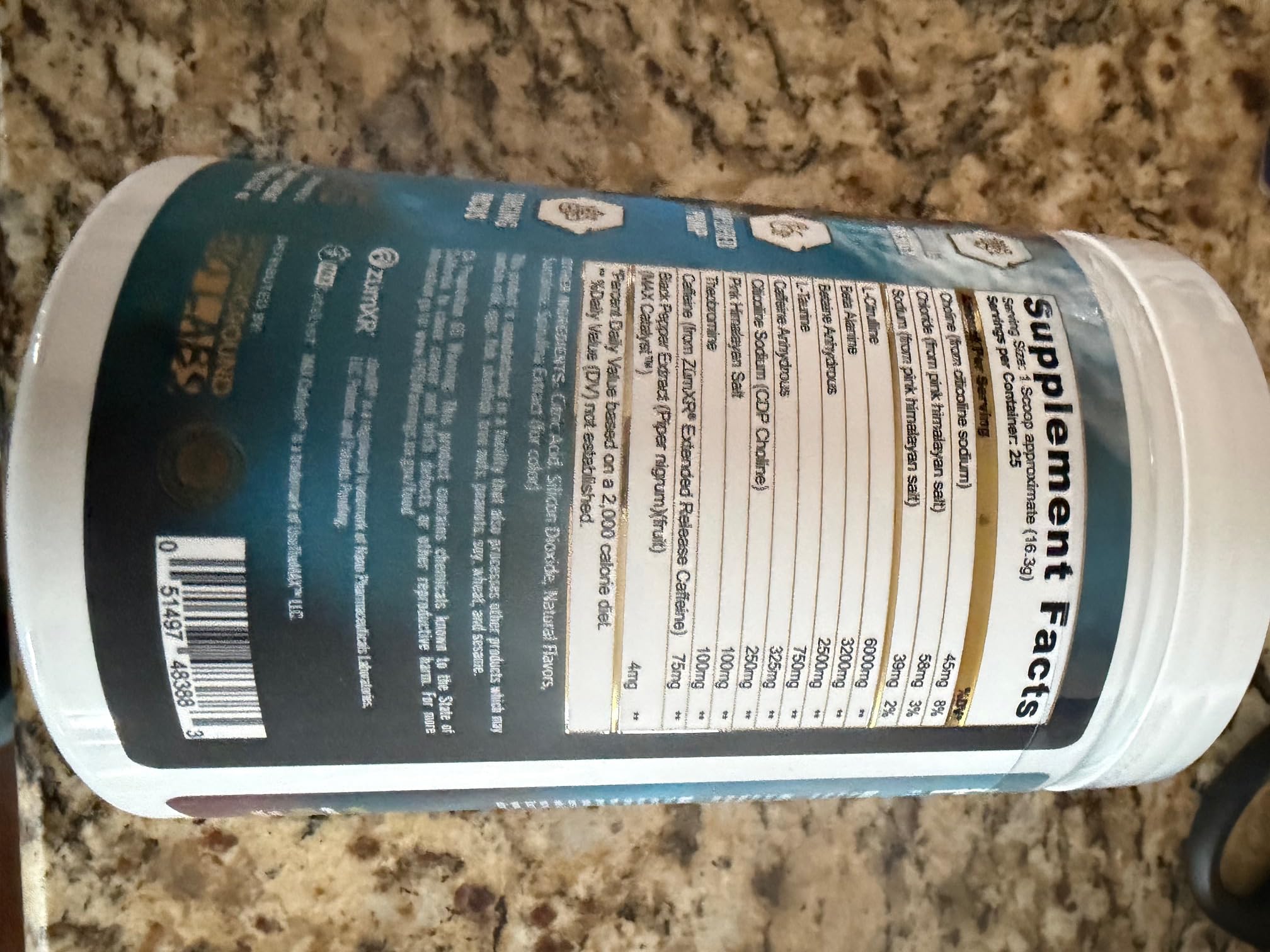 ZümXR extended-release caffeine in Underground Bio Labs Pando Pre-Workout for steady energy.