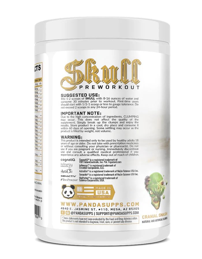 Skull Pre-Workout pour shot shows ready-to-mix powder for quick energy