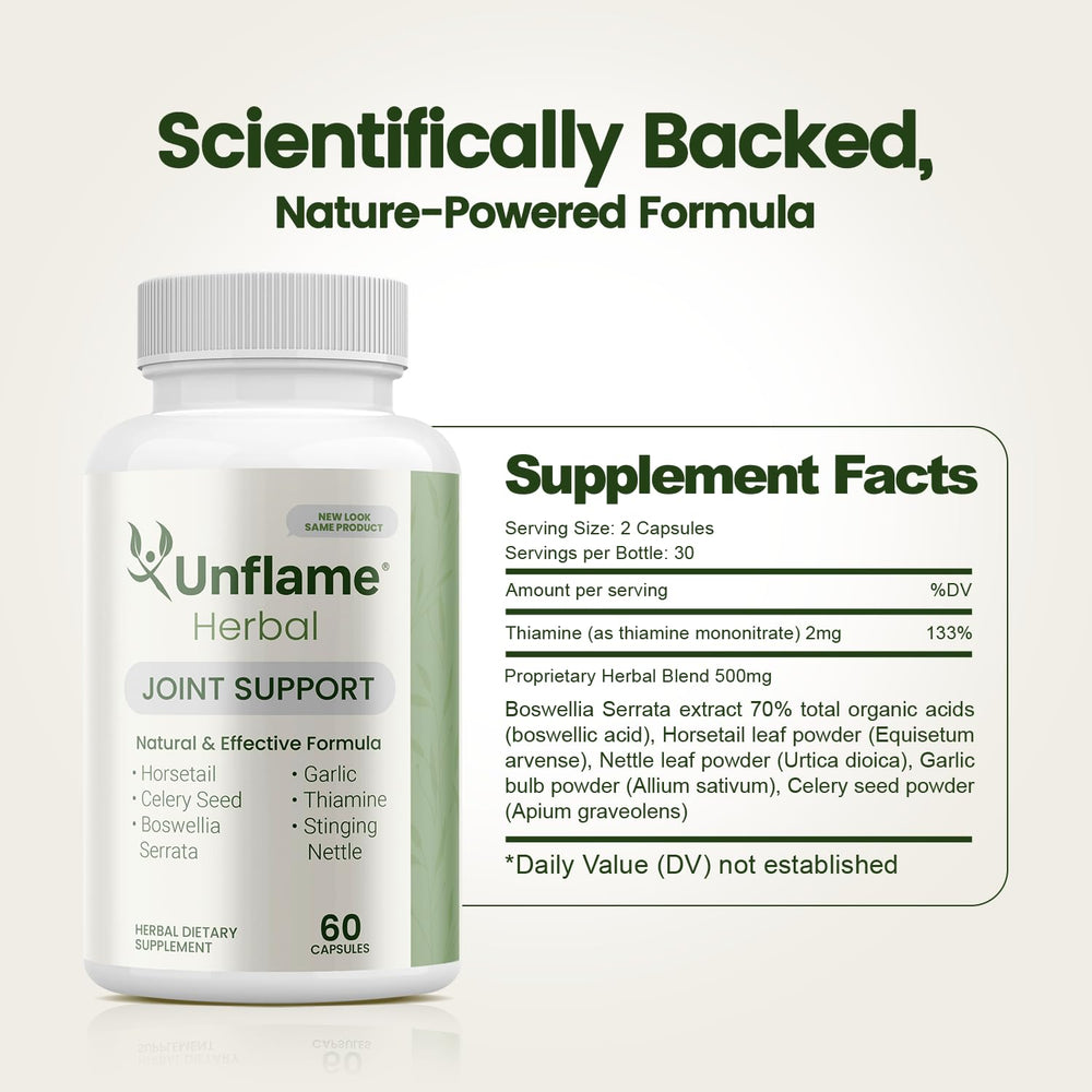 Unflame Herbal daily-use scene with water suggests convenient regimen
