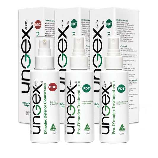 Ungex Demodex Defence Cleanser bottle for gentle cleansing and balance.