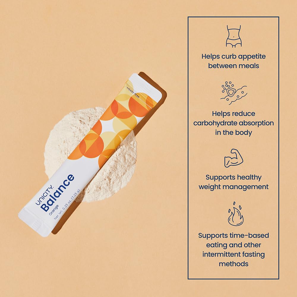 Unicity Balance Natural Orange glass serve for a citrusy moment.