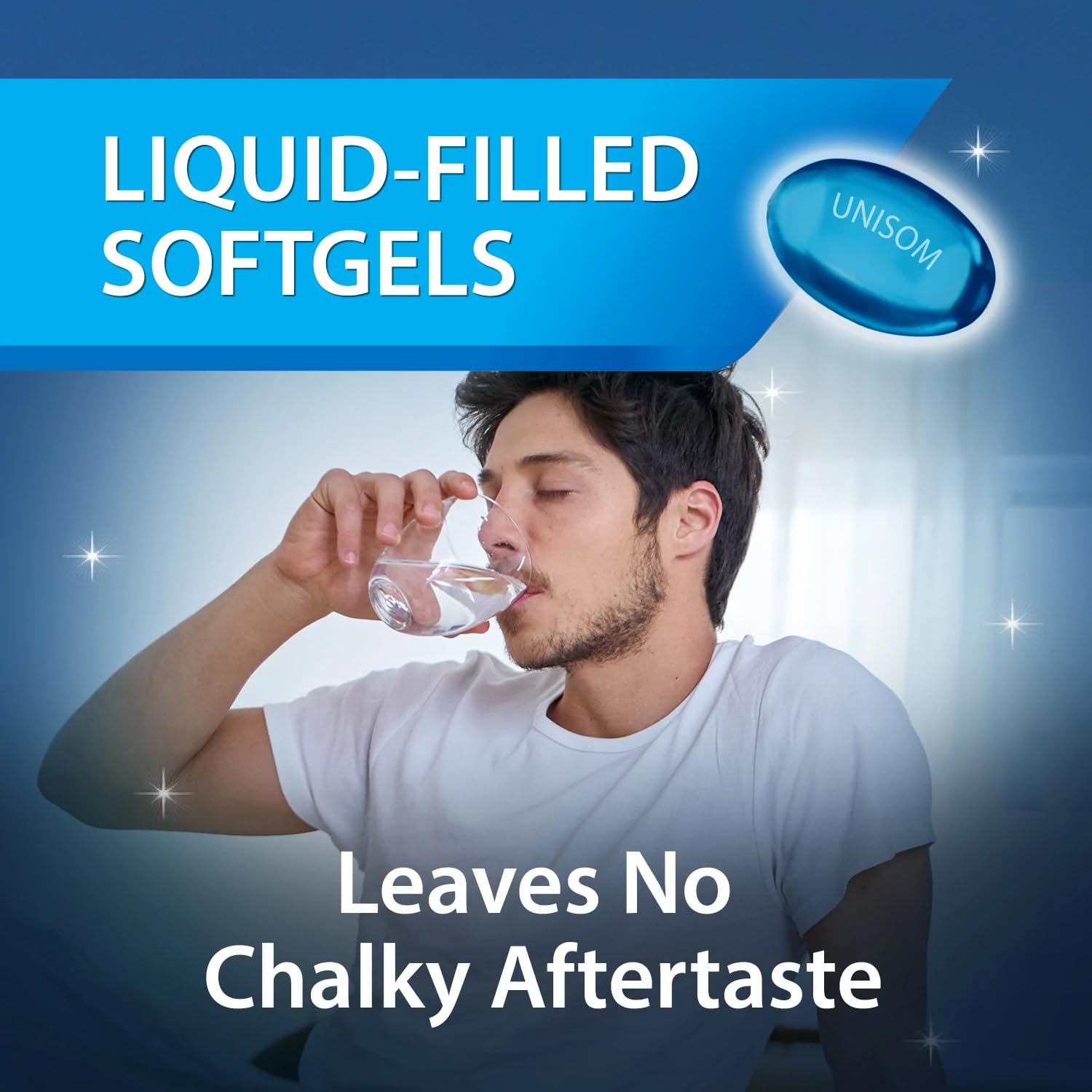 Label on Unisom SleepGels shows diphenhydramine HCI 50 mg dose.