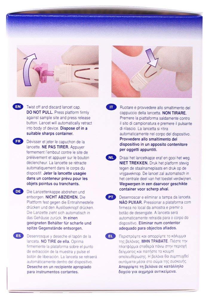 Unistik 3 Gentle Safety Lancets with side activated design for controlled activation.