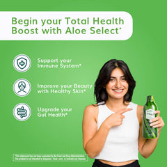 Glass of Univera Aloe Select Mango used as daily supplement.