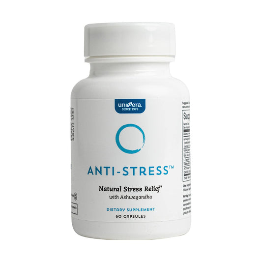 Univera Anti-Stress bottle front with natural botanicals for calm