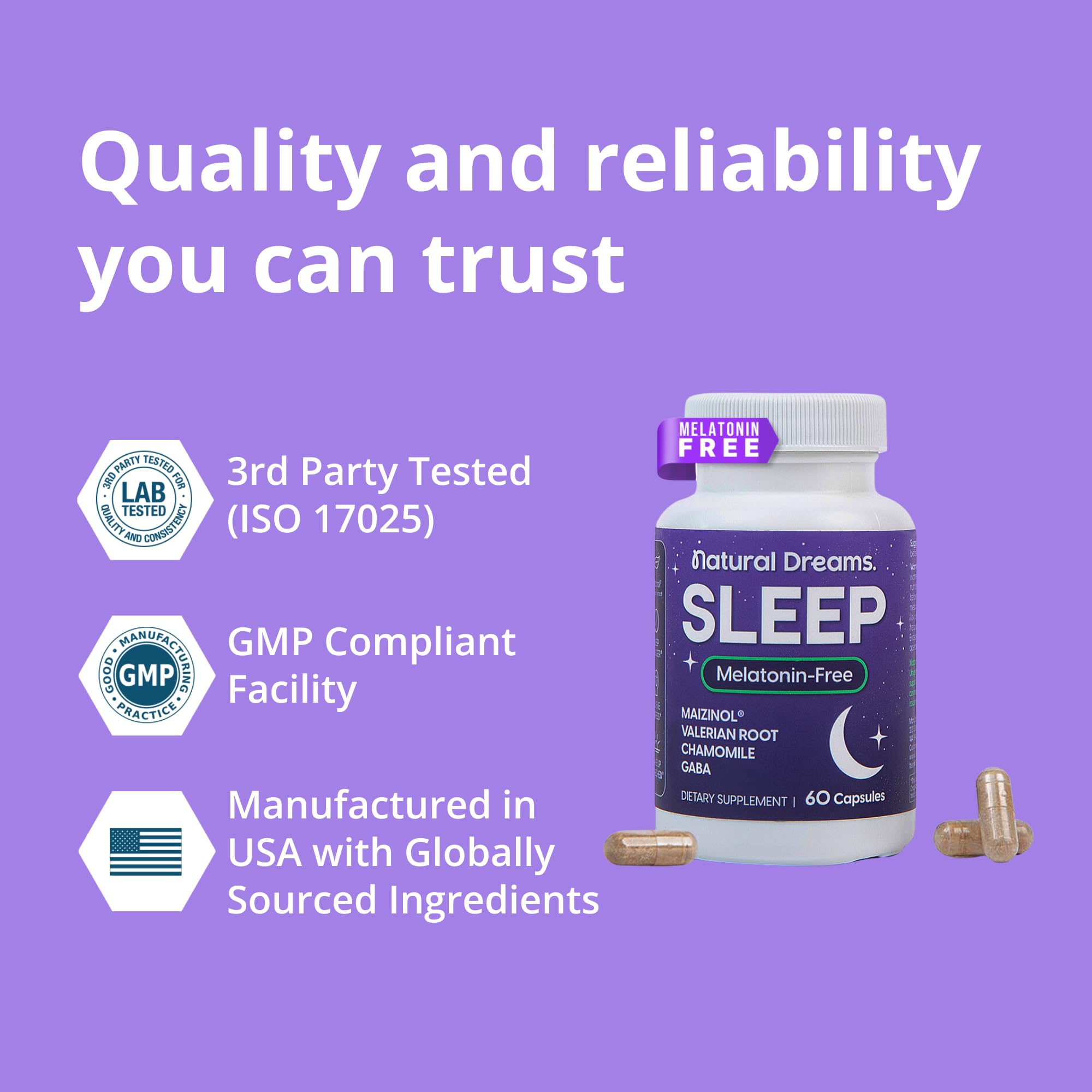 Bottle on shelf conveying trusted, natural sleep support from Univera.
