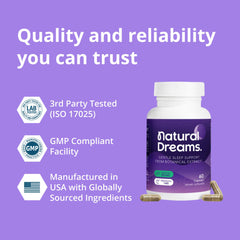 Univera Natural Dreams ingredient blend highlighting botanicals for restful evenings.