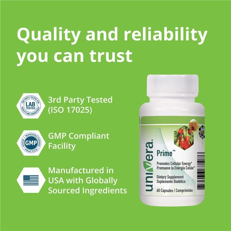 Univera Prime brand logo conveys trusted wellness lineage