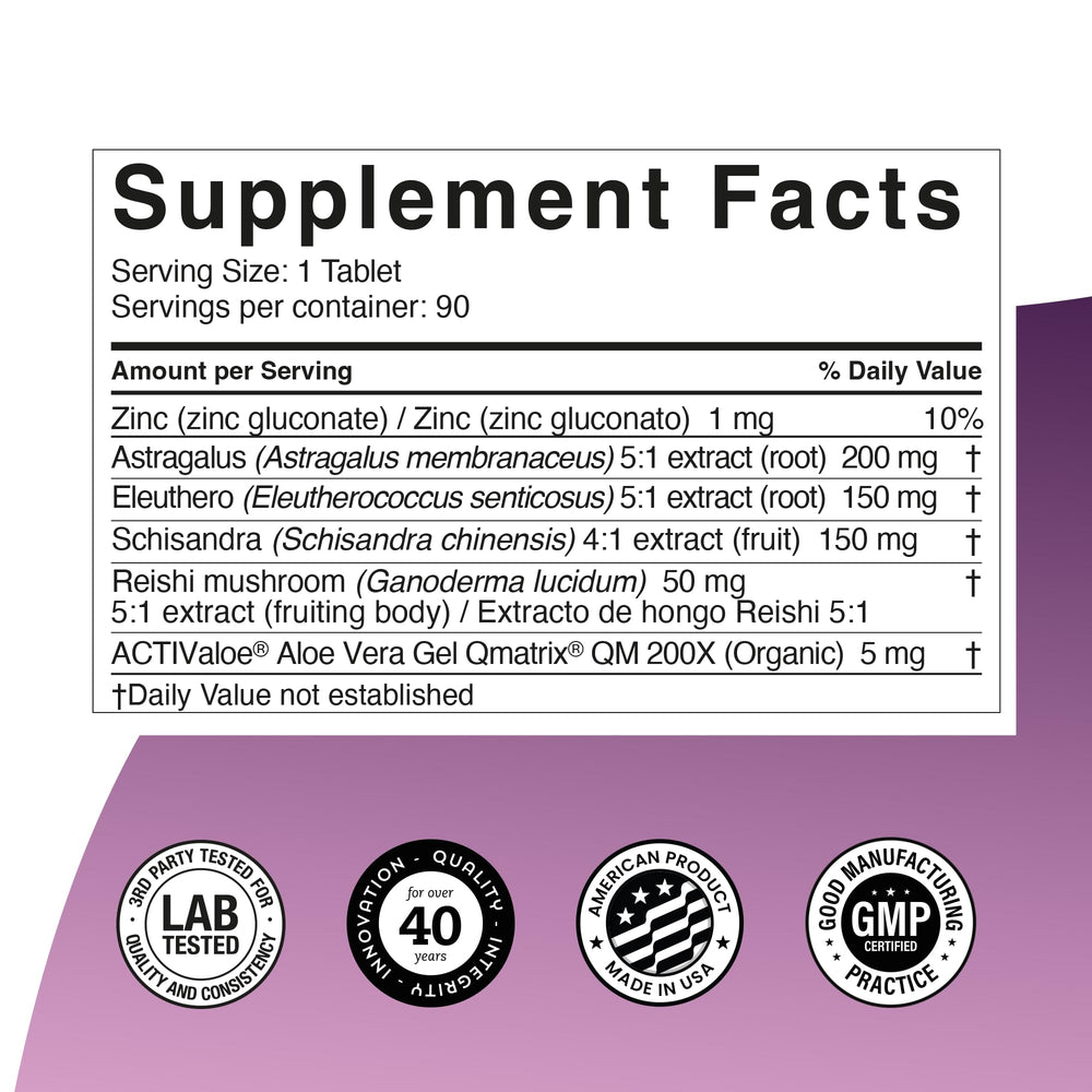 Univera Super Immune daily-use scene showing a tablet being taken