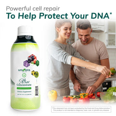 Univera Xtra Concentrate benefits graphic suggests energy, focus, and stress support