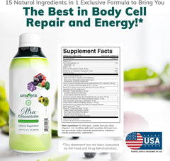 Univera Xtra Concentrate pour shows a 30 ml serving for sustained energy and focus