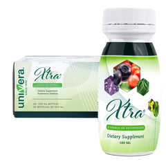 Univera Xtra Minis bottle offers convenient daily focus support.