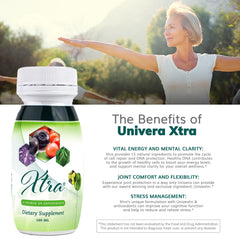 Univera Xtra Minis label detail showcases the 15 natural ingredients.
