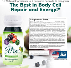 Univera Xtra Minis serving cup highlights steadier energy for tasks.