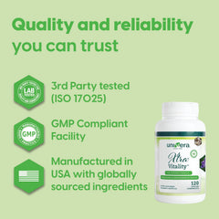 Univera Xtra Vitality ingredients illustration highlighting green tea extract for focus