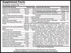 Universal Body Labs Bariatric Liquid Force iron ingredient label details minerals