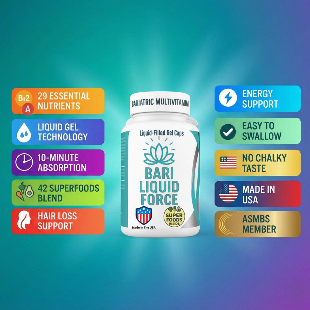 Universal Body Labs Post Bariatric Multivitamin 42 fruits blend label supports daily micronutrient goals.