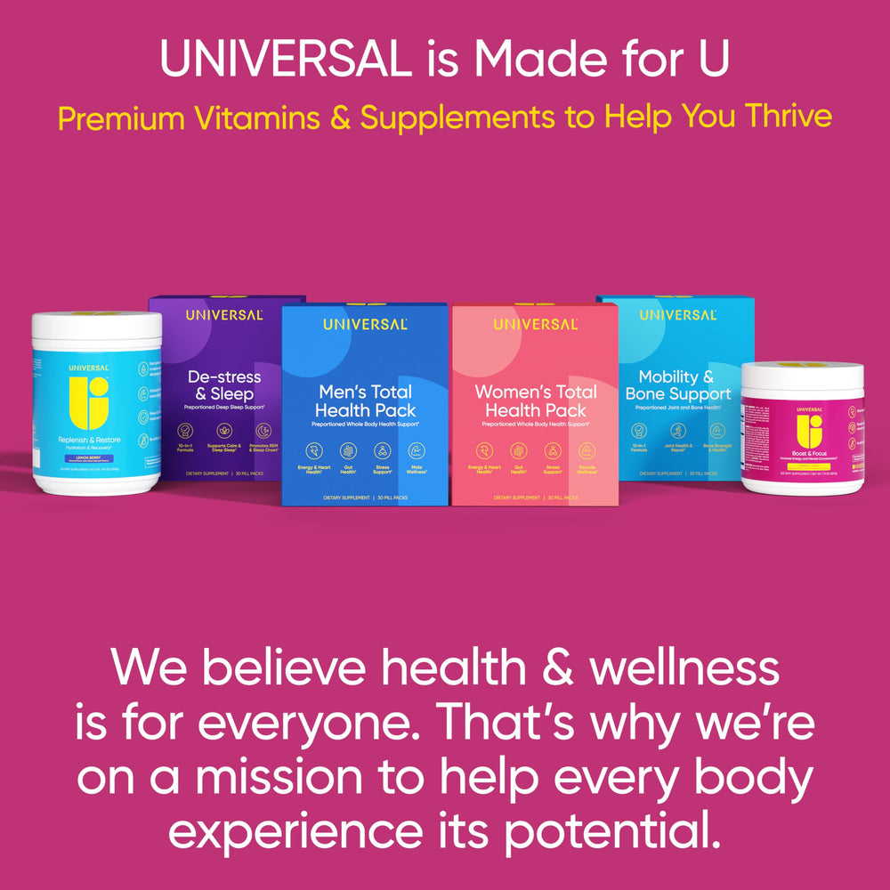 USA-crafted Universal U Boost & Focus bottle on a lab-friendly setup for quality assurance.