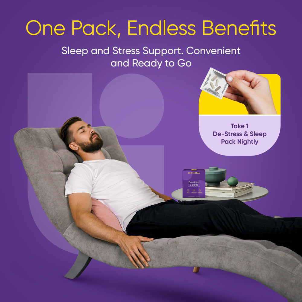 On-the-go Universal U De-Stress & Sleep pack for travel-ready rest.