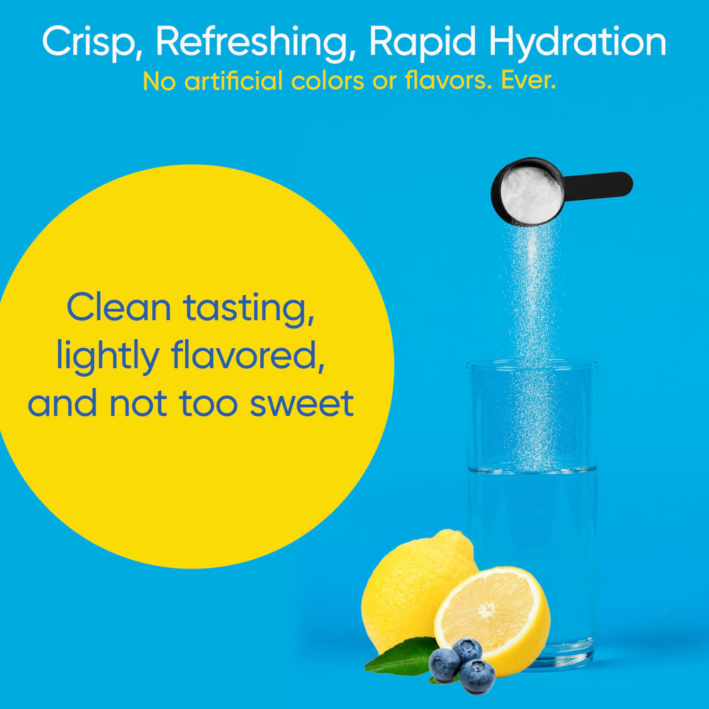 Glass of Universal U Replenish & Restore lemon berry mix ready after training