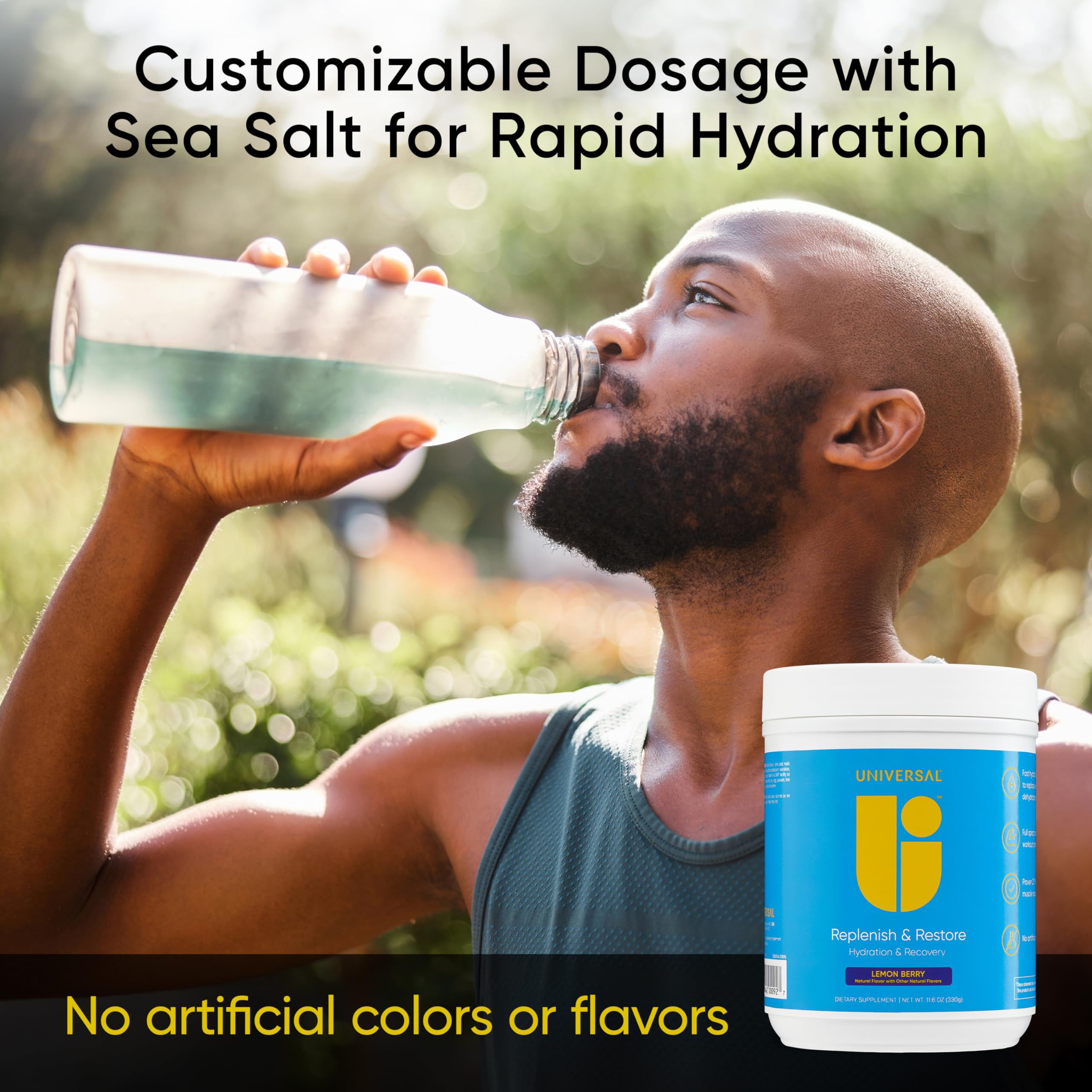 Natural sea salt crystals highlight hydration-friendly electrolytes in the formula