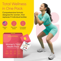 Universal U Total Health daily packets open for quick, portable daily nutrition