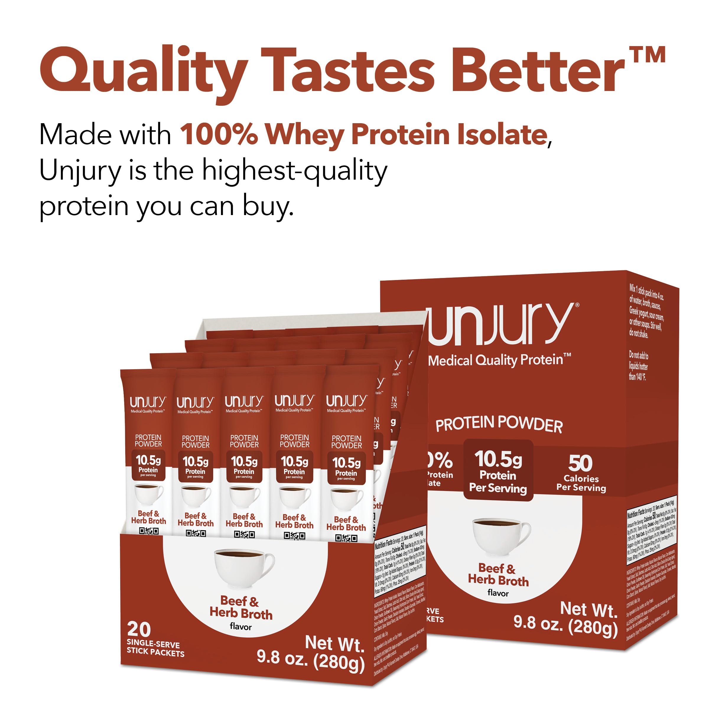 Close-up of Unjury whey isolate powder highlighting high-quality protein.