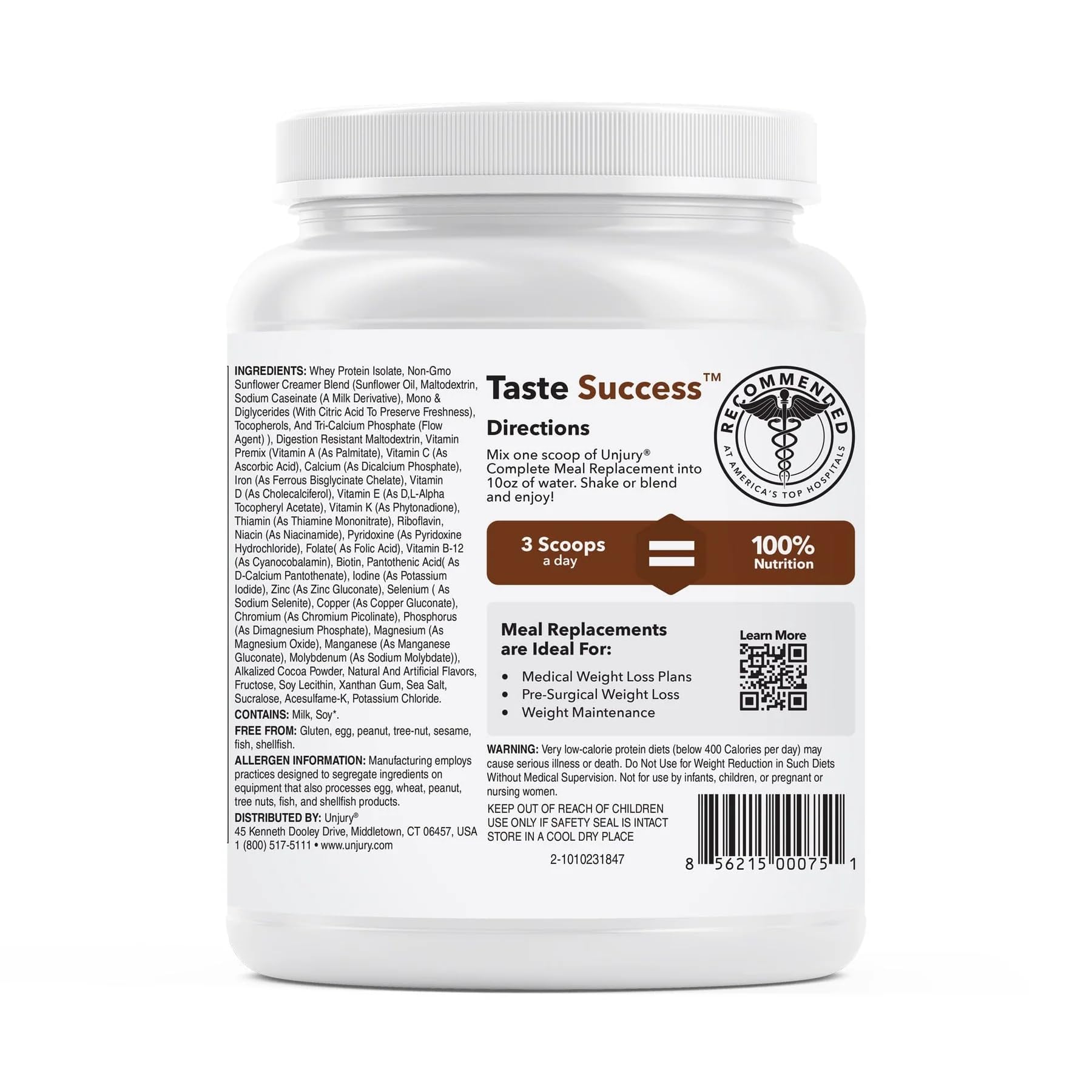 Unjury chocolate shake image for on-the-go nutrition.