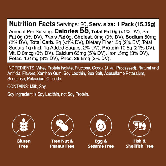 Unjury Chocolate stick-pack opened for easy single-serve use.