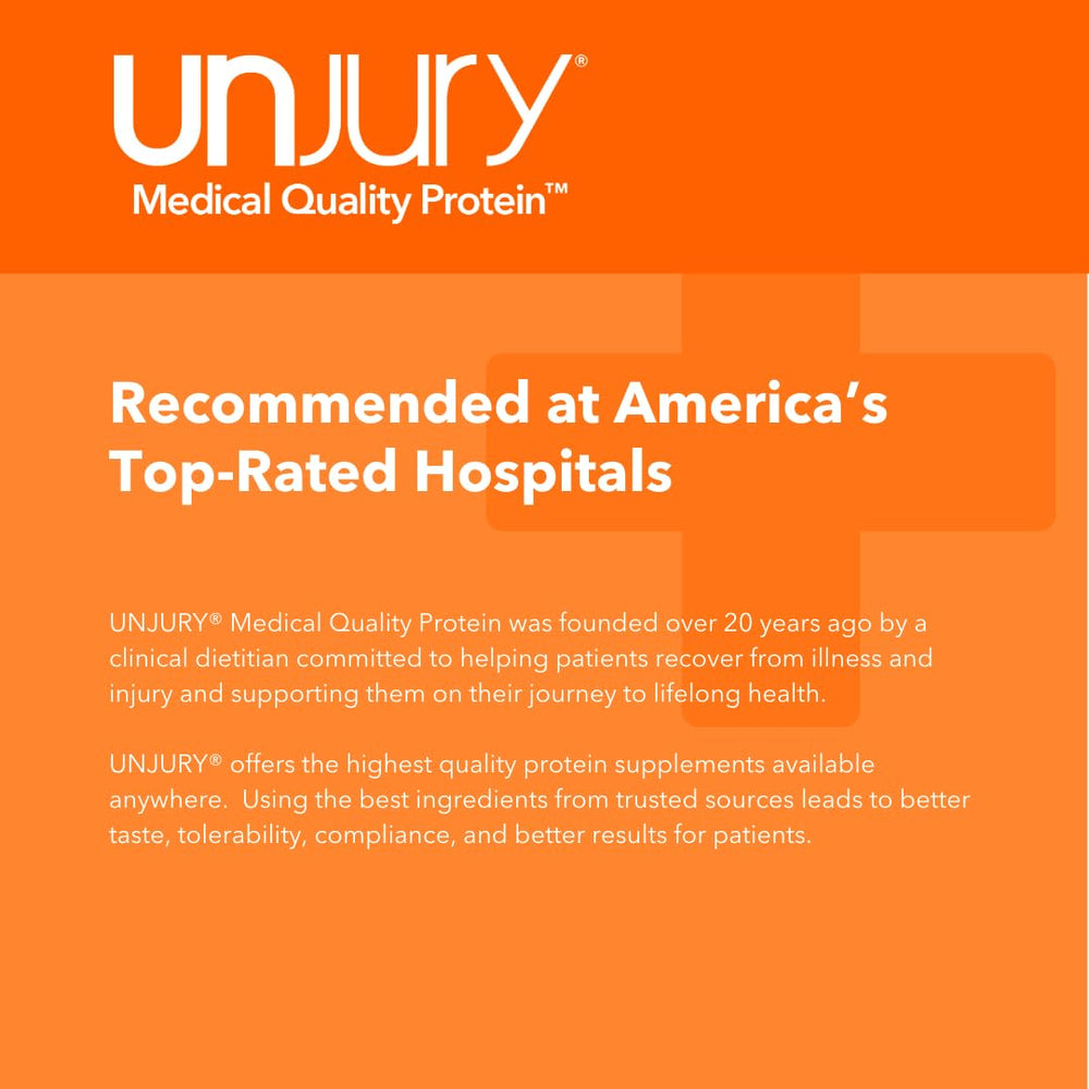 Unjury packaging 20 servings signals long-term protein support.