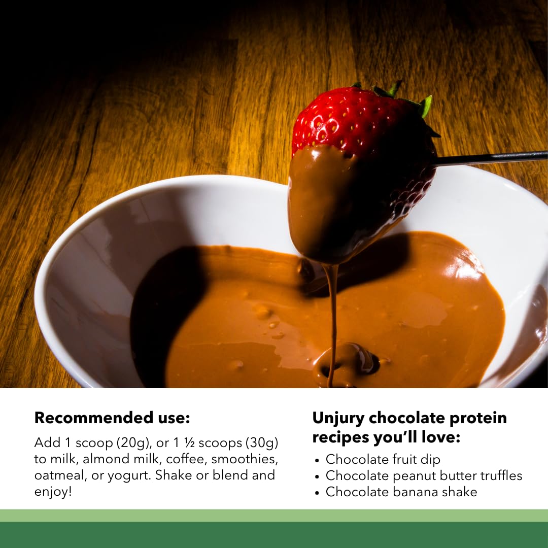 Unjury Planted vegan protein shows gluten free and dairy free compatibility.