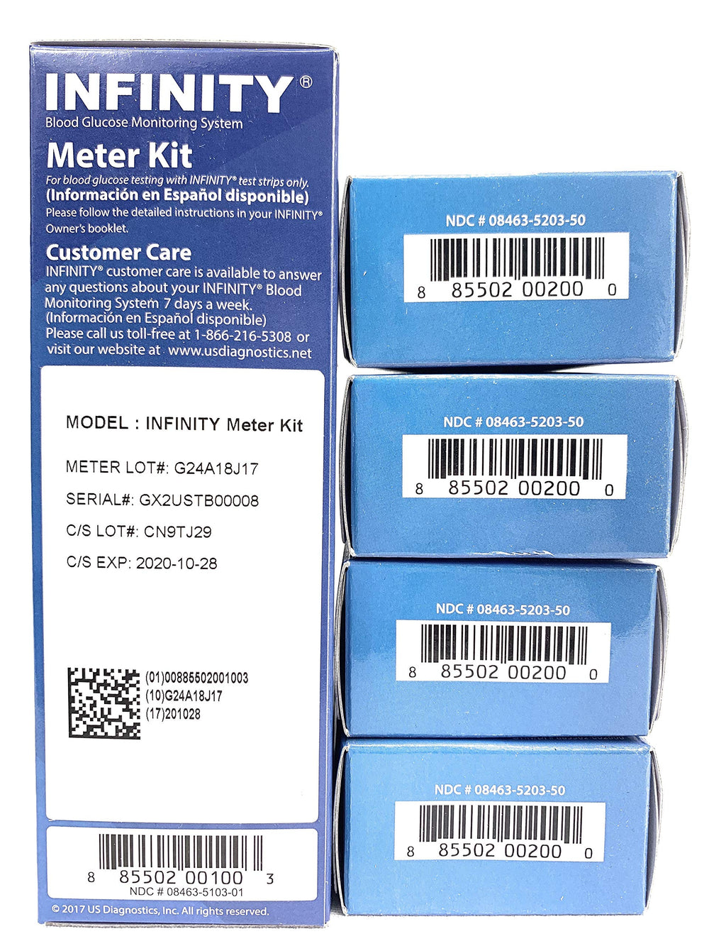 Unknown Infinity Meter strip ejector highlights easy operation