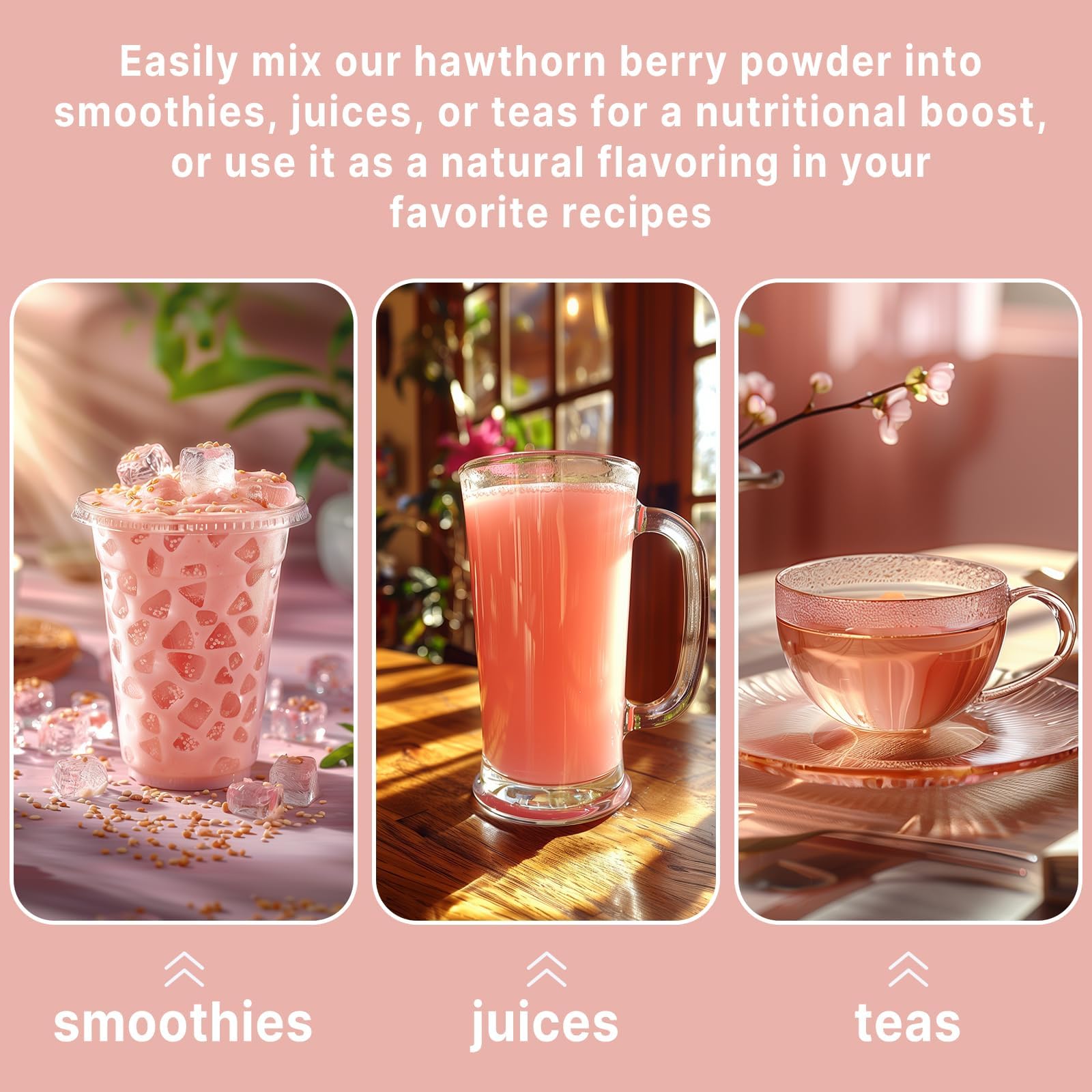 UNLEASHD ORGANIC Hawthorn powder steeped in tea for a fragrant routine.