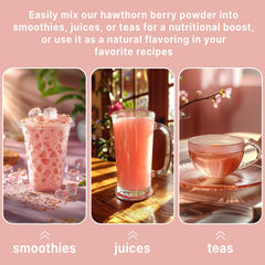 UNLEASHD ORGANIC Hawthorn powder steeped in tea for a fragrant routine.