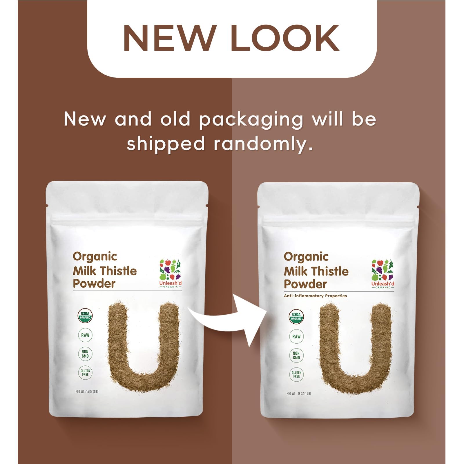 Closeup of UNLEASH'D Organic Milk Thistle Powder texture for smoothies