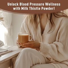 Glass of tea infusion using UNLEASH'D Milk Thistle Powder suggests a gentle daily routine