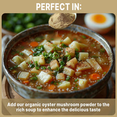 UNLEASH'D ORGANIC oyster mushroom powder nutrition-facts guide for meals