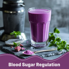 Kitchen scene featuring UNLEASH'D ORGANIC Purple Potato Powder as a versatile pantry staple.