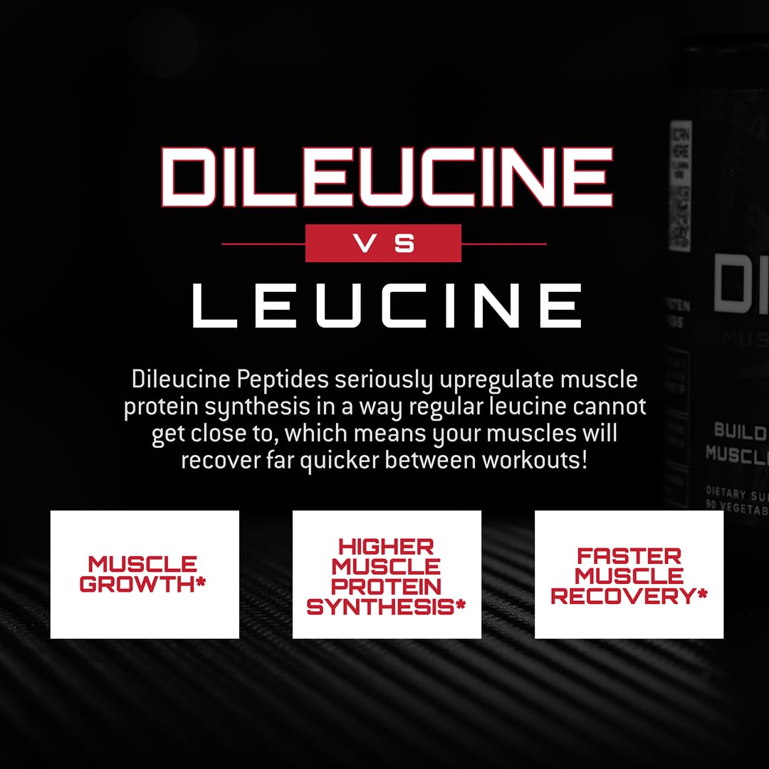 Unmatched Dileucine label emphasizing natural flavoring and quality ingredients.