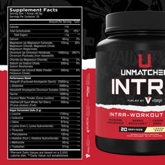 Unmatched Intra-Workout Powder Fruit Punch being poured for hydration during workouts