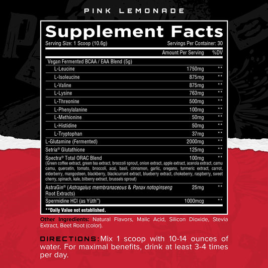 Unmatched Longevity EAA powder dissolving in water for a refreshing shake
