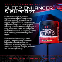 Unmatched Longevity Sleep tart cherry flavor close-up for a refreshing evening ritual