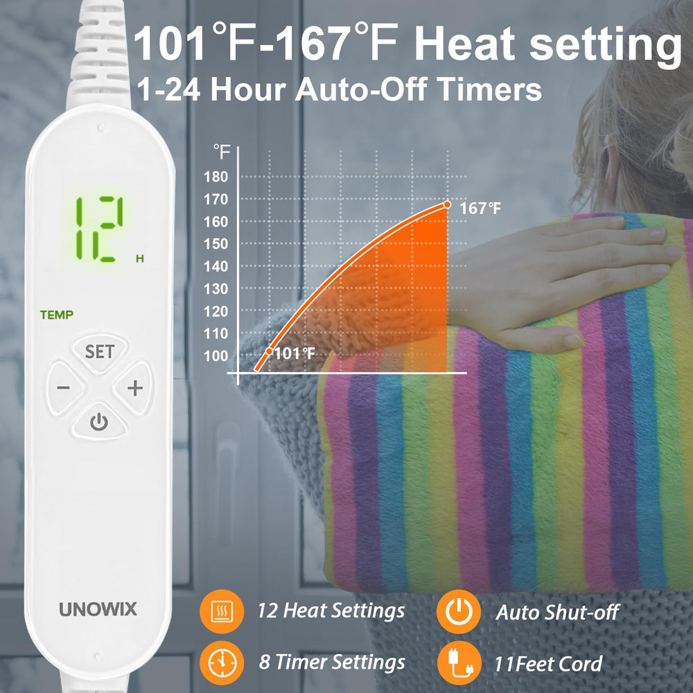 Close-up of plush fabric on the UNOWIX heating pad