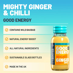 Unrooted Good Energy Shot during a morning routine for active days.