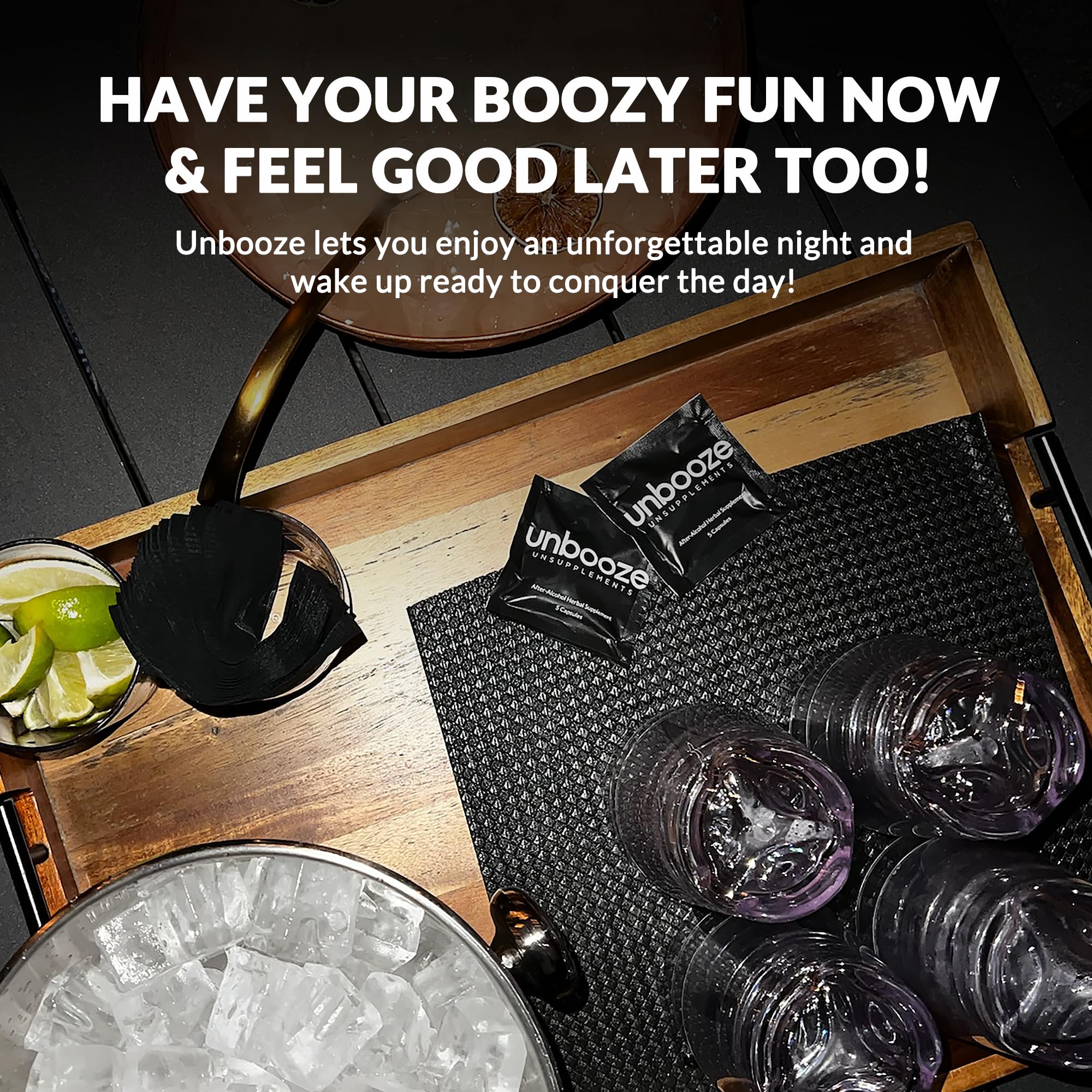 Unsupplements Unbooze lifestyle display for versatile use at events.