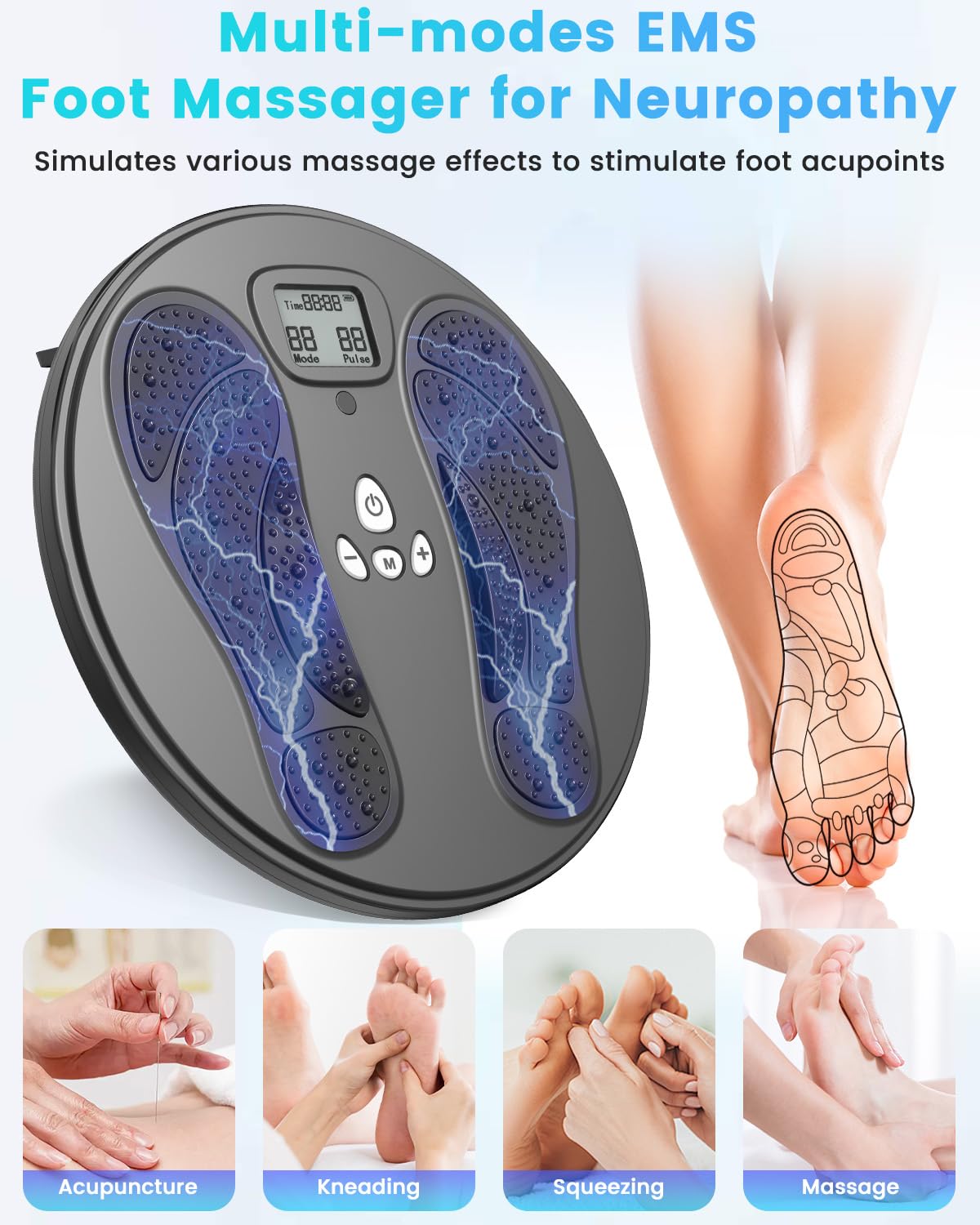 Uoboo device displaying the 10 modes for customizable therapy