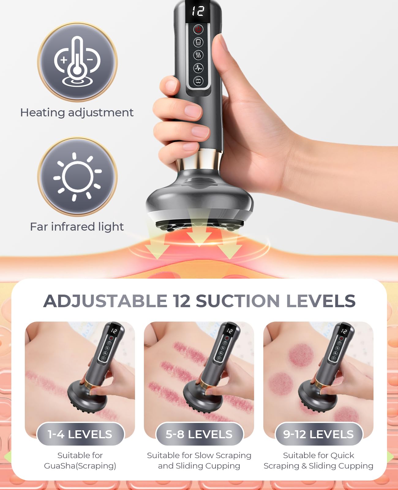 Uojojop cupping device supports body sculpting to refine arms, legs, and back.