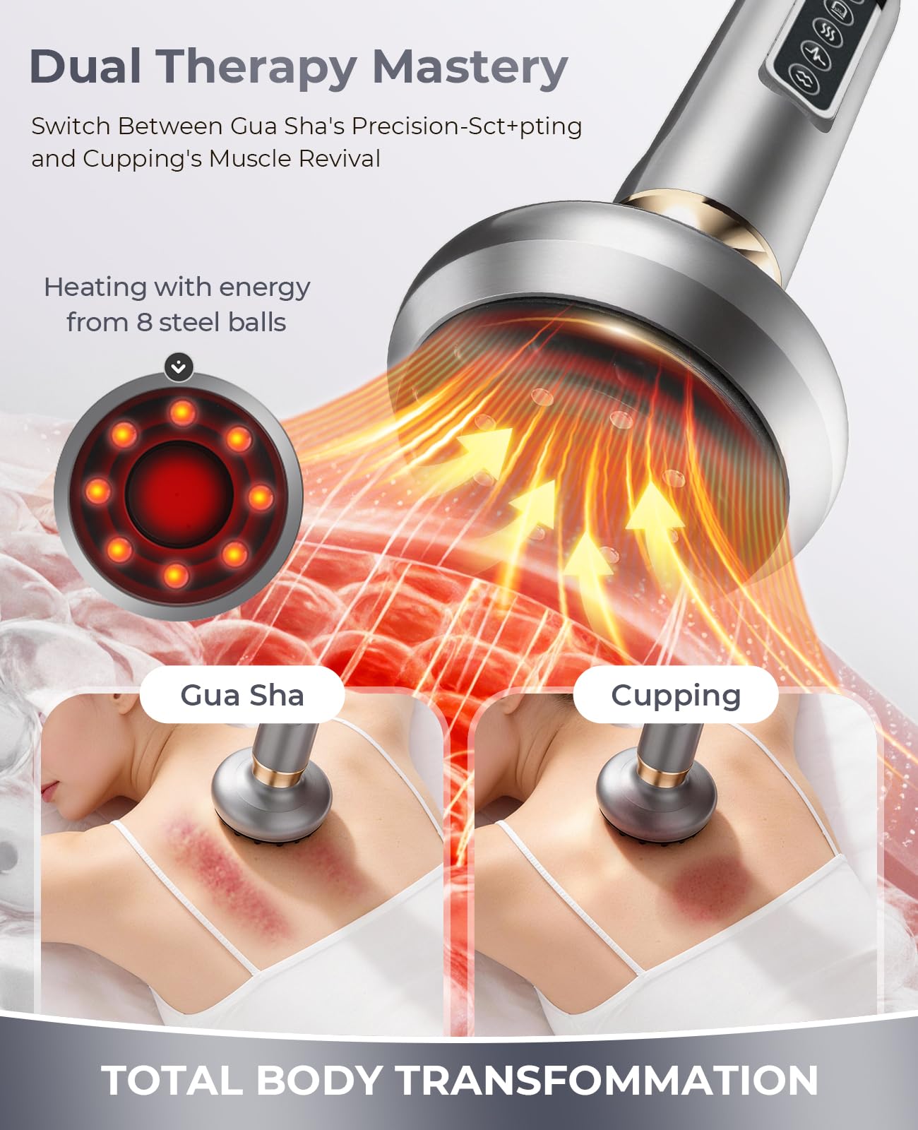 Uojojop cupping device wireless rechargeable design enables on the go sessions.