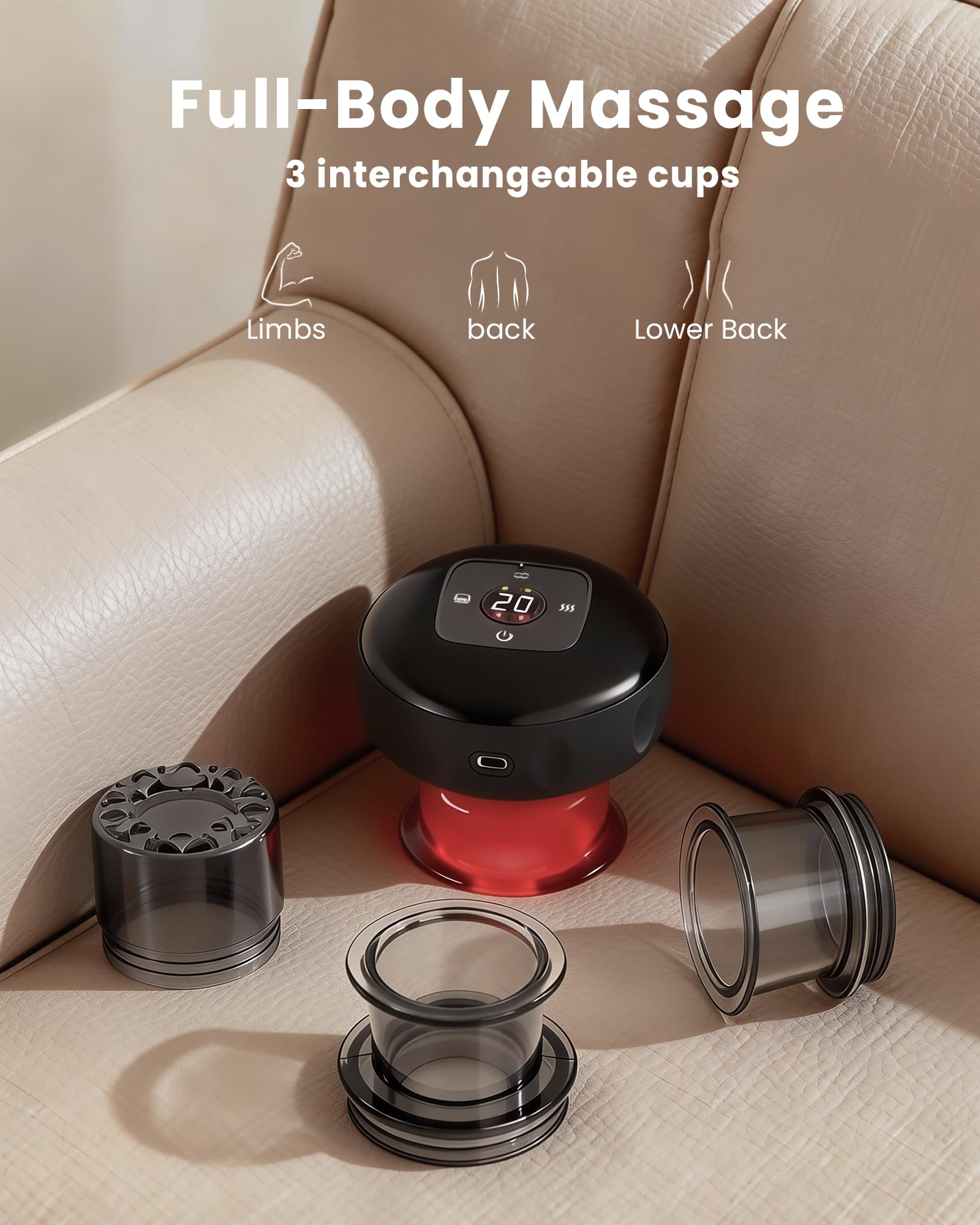 UOTT device used on back and shoulders for soothing muscle tension